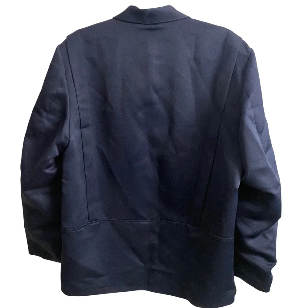 60s Claude Riviere Paris Navy Blue Blazer Jacket Made in France Size 44 Vintage